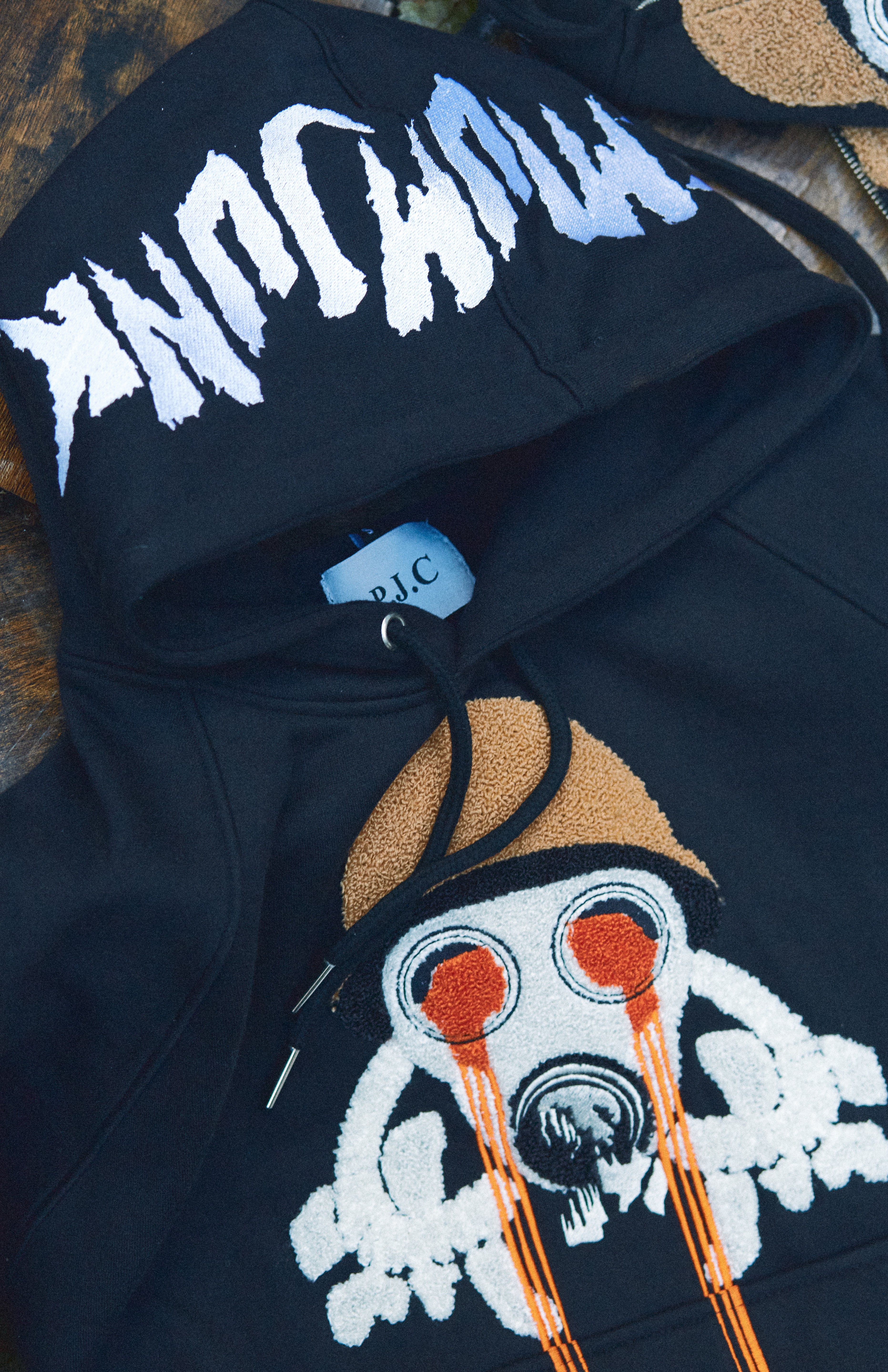 Gas mask pullover hoodie