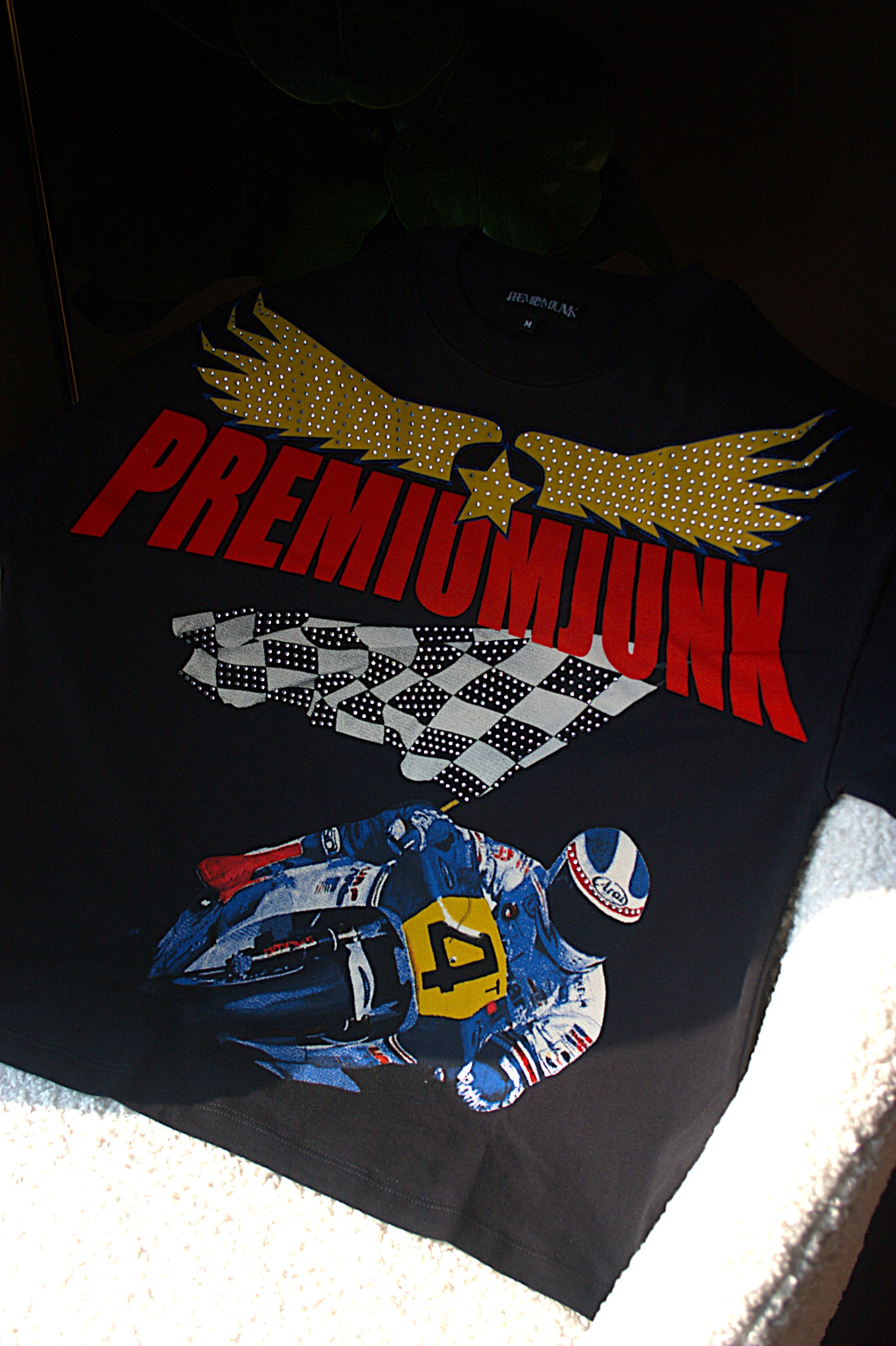 Premiumjunk Crop Racing Tee (Black)