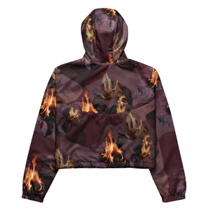 Women’s Premiumjunk Burning Rose cropped windbreaker