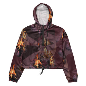 Women’s Premiumjunk Burning Rose cropped windbreaker