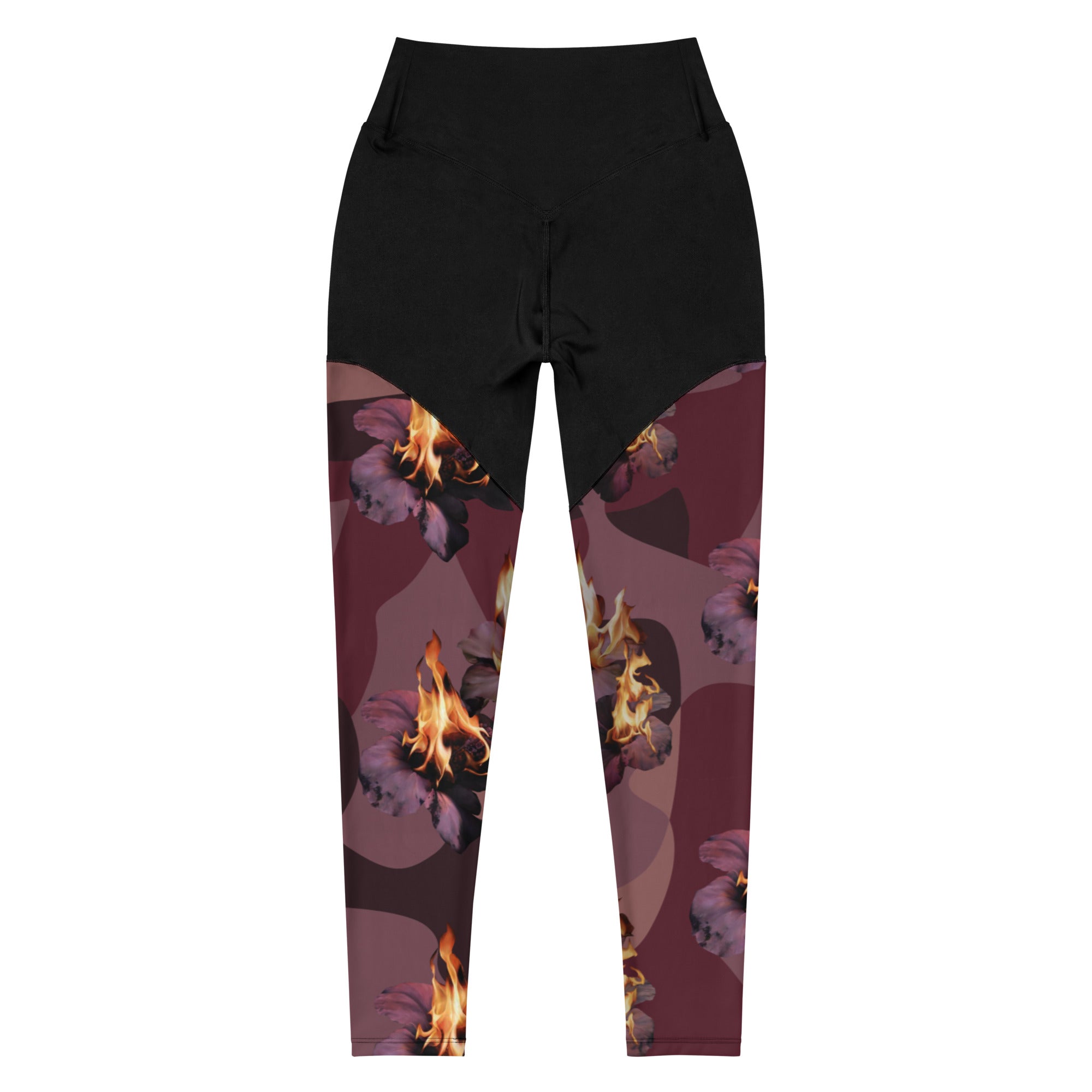 Women's Premiumjunk Burning Rose Sports Leggings