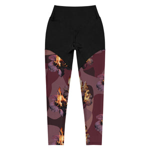 Women's Premiumjunk Burning Rose Sports Leggings