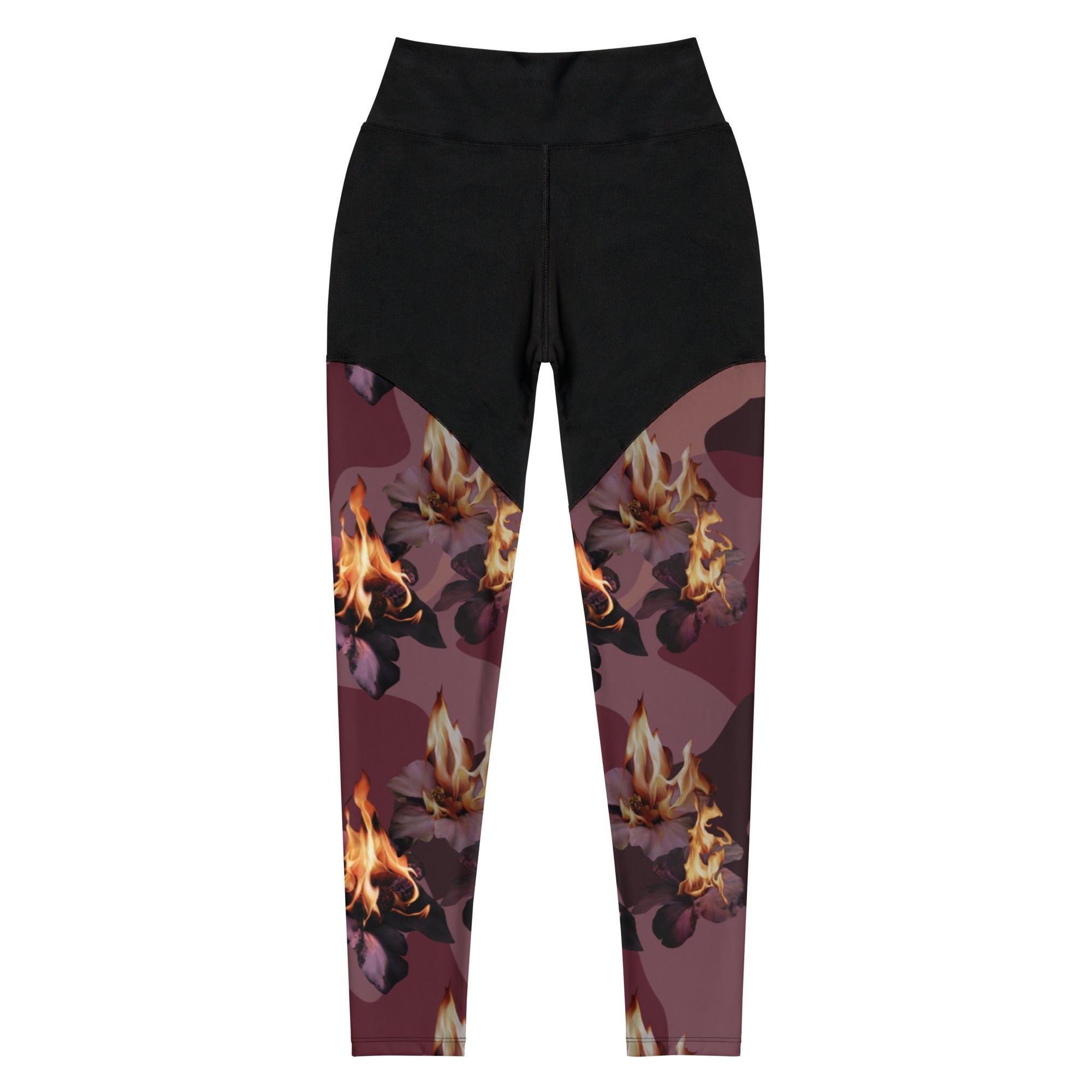 Women's Premiumjunk Burning Rose Sports Leggings