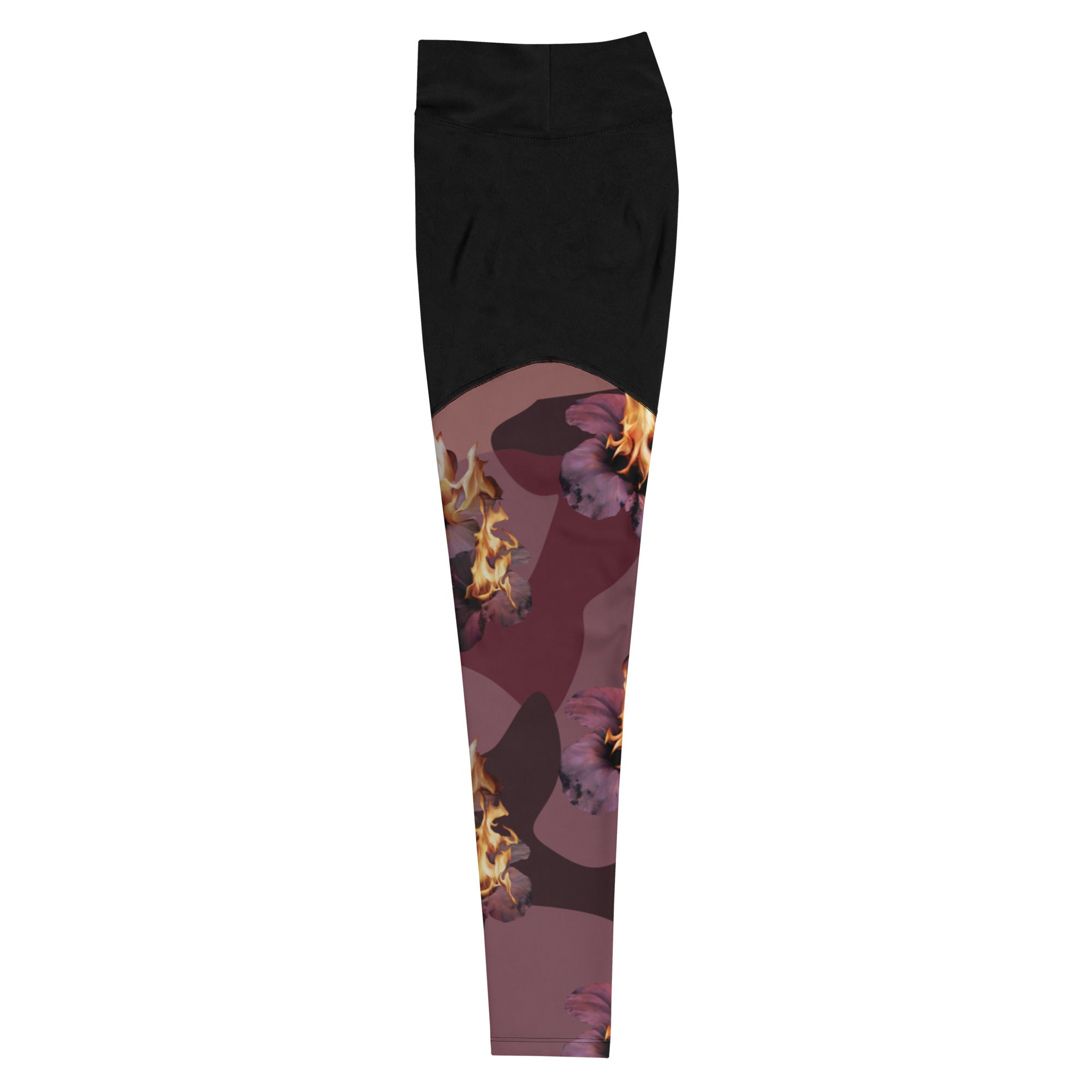 Women's Premiumjunk Burning Rose Sports Leggings