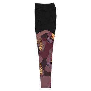 Women's Premiumjunk Burning Rose Sports Leggings