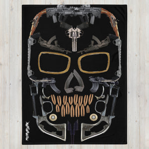 Gun Skull Throw Blanket